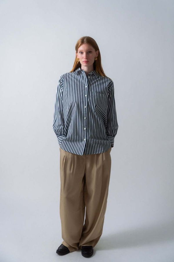 Frame The Borrowed Pocket Shirt - Navy Blue