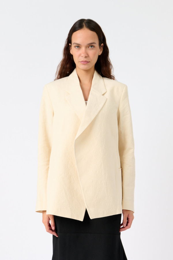 Bite Studios Polus Organic Cotton and Linen Jacket - Ecru