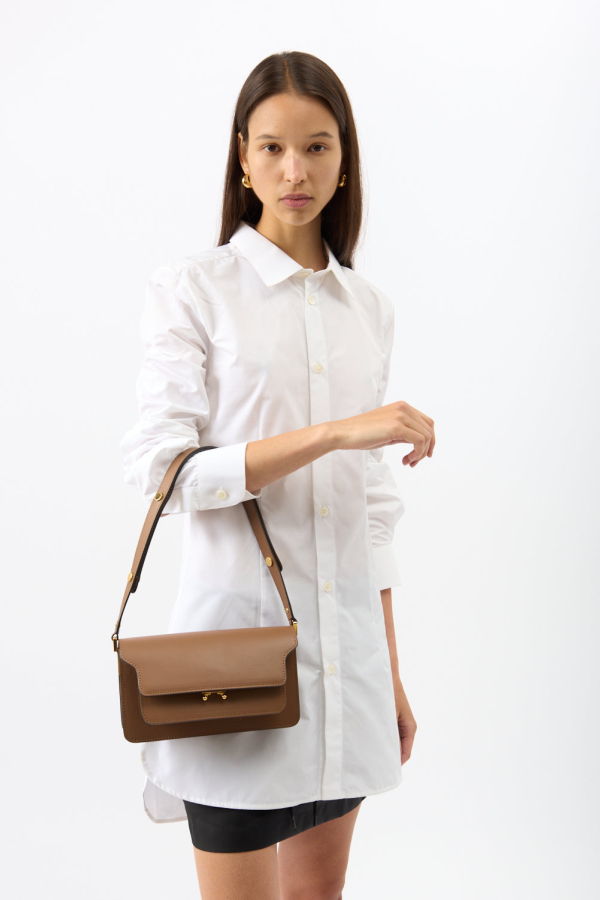 Marni Trunk Leather Shoulder Bag