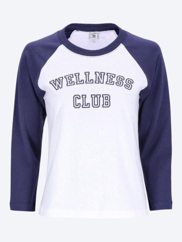 SPORTY & RICH Tunic Top - White Dark Navy
