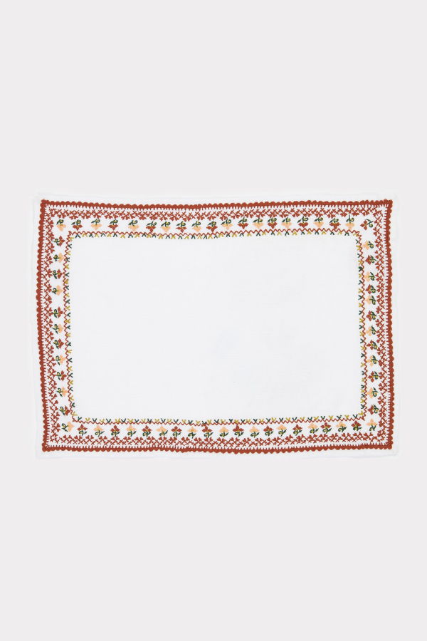 Caramel PLACEMATS - OFF WHITE/RUST
