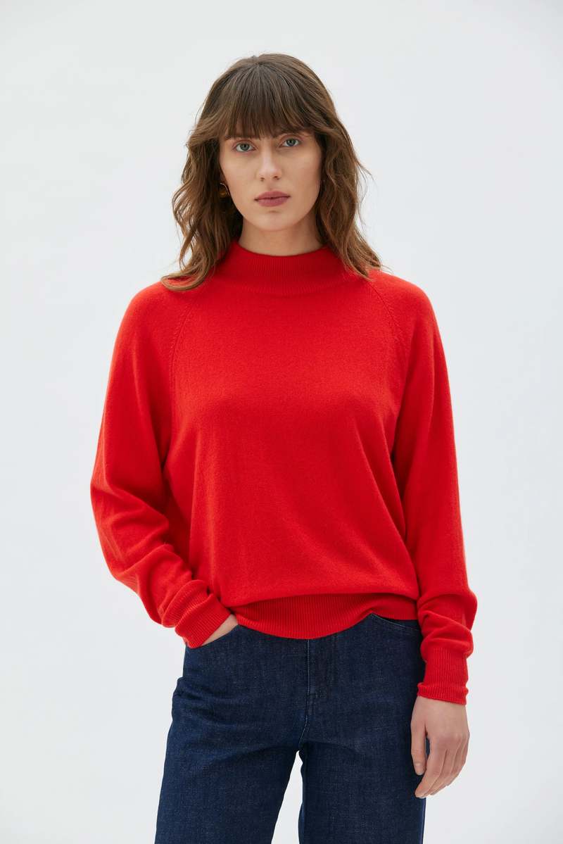 maska.se Adila Raglan Cashmere Sweater - Poppy Red