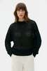 maska.se Avita Organic Cotton Tape Yarn Crochet Stitch Sweater - Black - Thumbnail 2