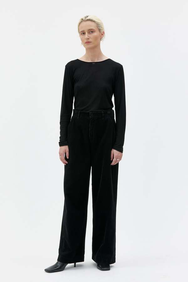 maska.se Aya Wide Leg Corduroy Trousers - Black maska.se Aya Wide Leg Corduroy Trousers - Black