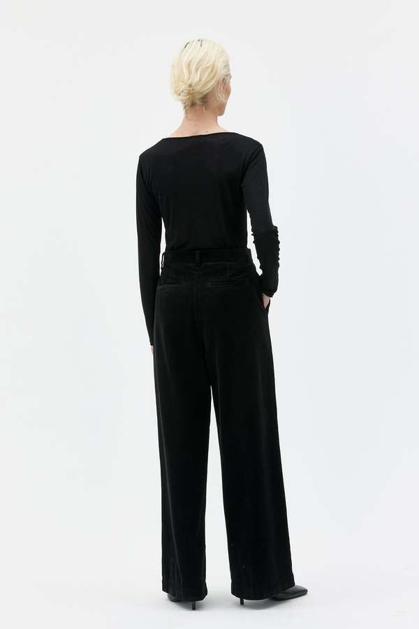 maska.se Aya Wide Leg Corduroy Trousers - Black