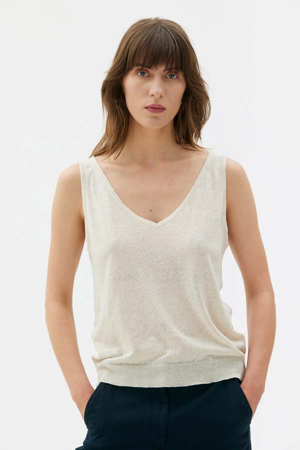 maska.se Cassia Sleeveless Linen Silk Top