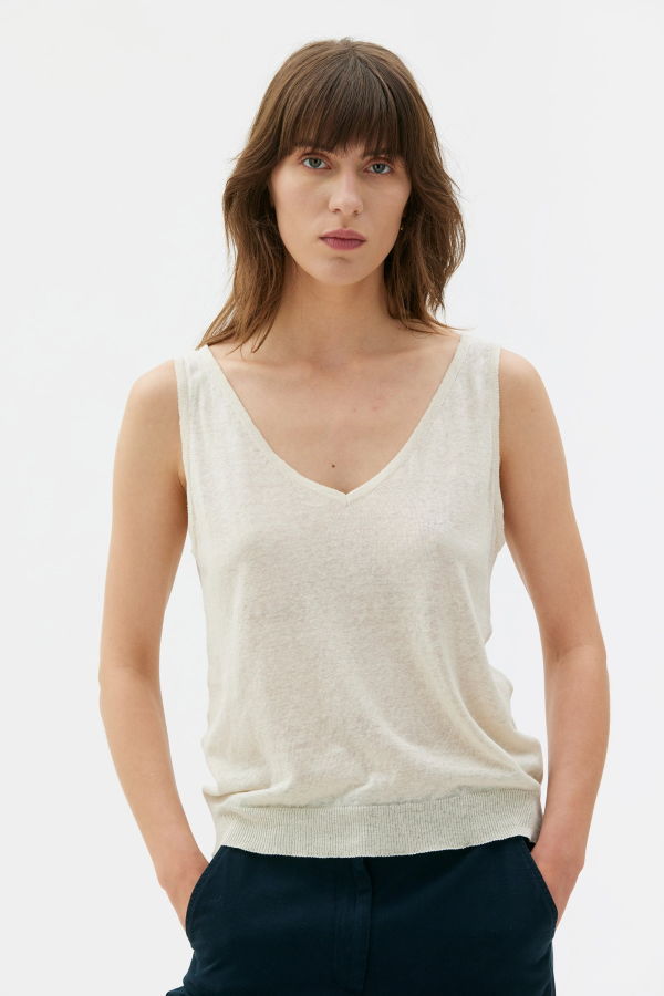 maska.se Cassia Sleeveless Linen Silk Top