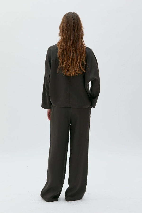 maska.se Chandra Tencel Twill Blouse - Shiitake Brown