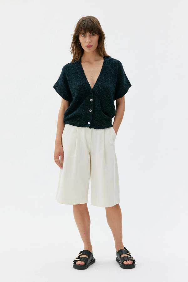 maska.se Cruz Cotton Silk Linen Slub Yarn Cardigan