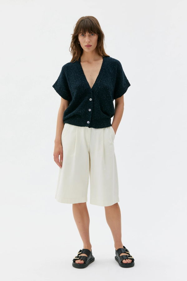 maska.se Cruz Cotton Silk Linen Slub Yarn Cardigan