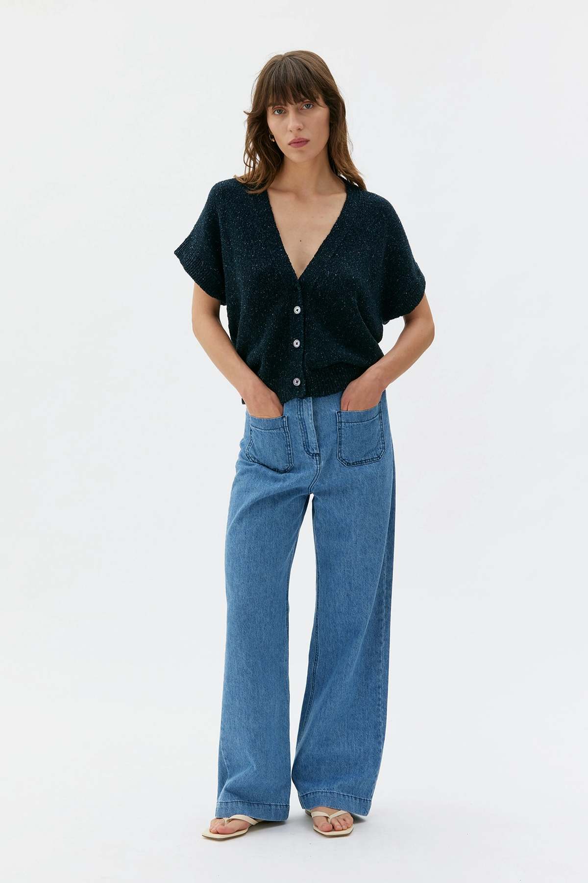 maska.se Cruz Cotton Silk Linen Slub Yarn Cardigan - Image 4 of 4