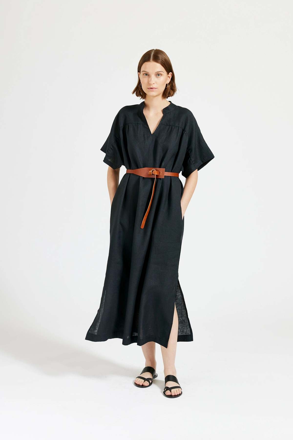 maska.se Drew No Buckle Belt - Cognac - Image 2 of 4