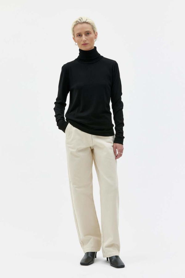 maska.se Eli Fine Knitted Roll Neck Sweater - Black