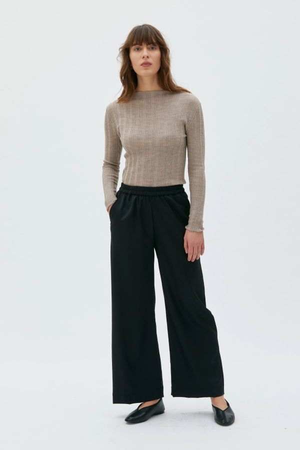 maska.se Gala Elastic Waist Wool Trousers - Black
