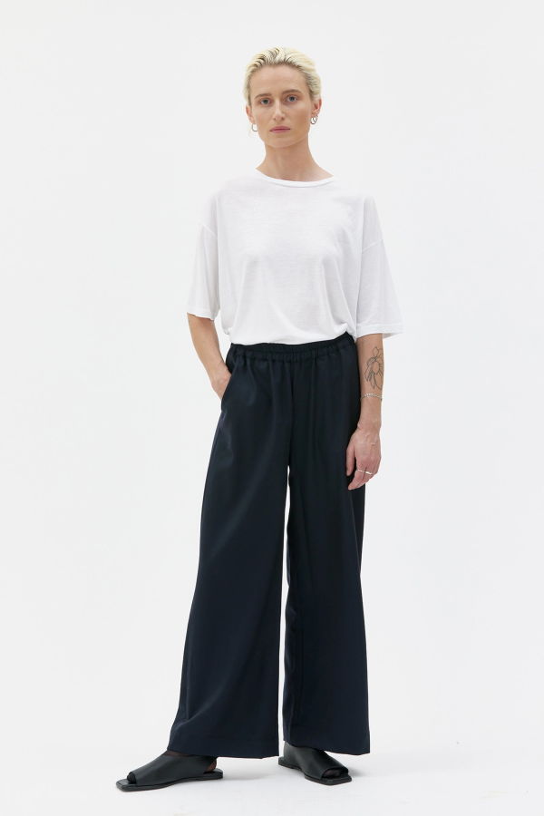 maska.se Gala Elastic Waist Wool Trousers - Ink Blue
