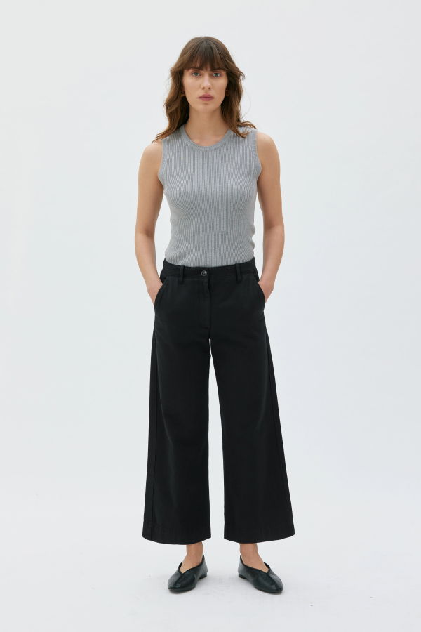 maska.se Laila Recycled Cotton Trousers - Black