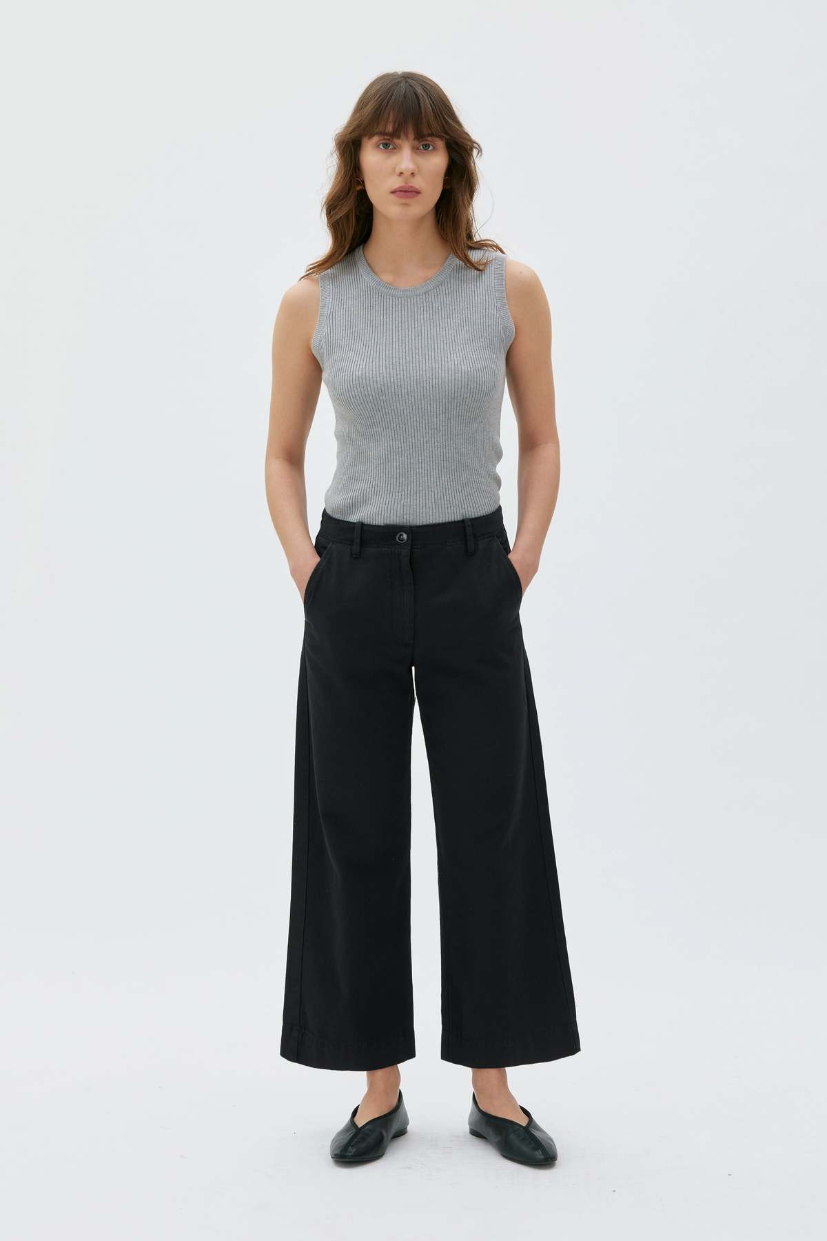 maska.se Laila Recycled Cotton Trousers - Black - Image 1 of 3