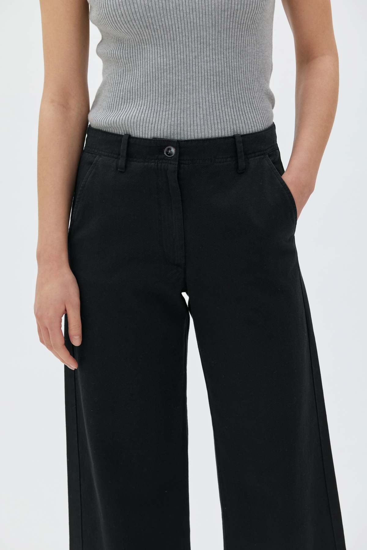maska.se Laila Recycled Cotton Trousers - Black - Image 3 of 3