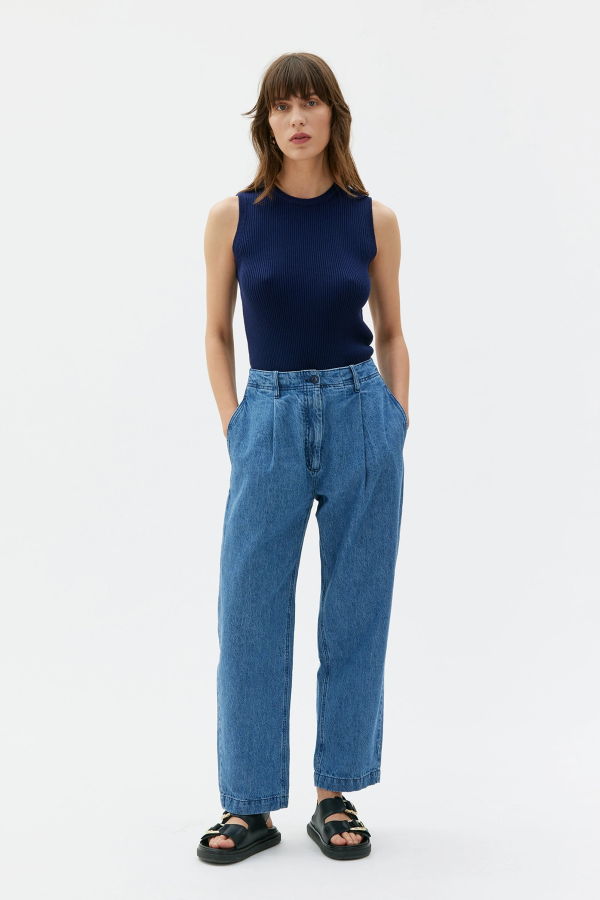 maska.se Lenos Curved Leg Pleated Trousers