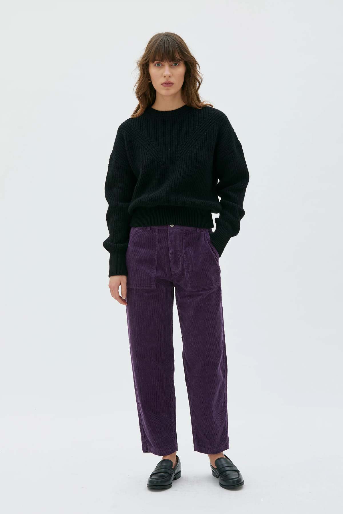 maska.se Ruth Barrel Leg Organic Cotton Corduroy Trousers - Image 1 of 3