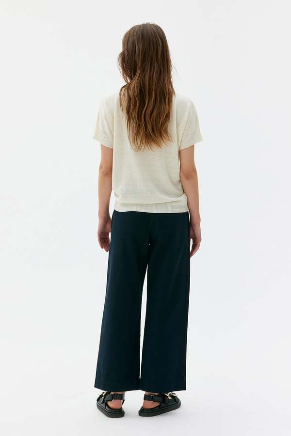 maska.se Sirus Silk Linen Dolman Sleeve Top - White