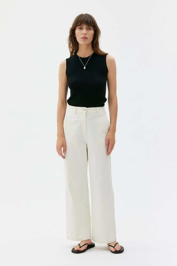 maska.se Tara Ribbed Sleeveless Top - Black