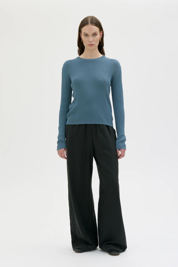 maska.se Taya Ribbed Crew Neck Top