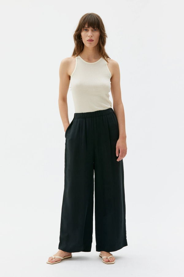 maska.se Thea Flowy Tencel Trousers - Black