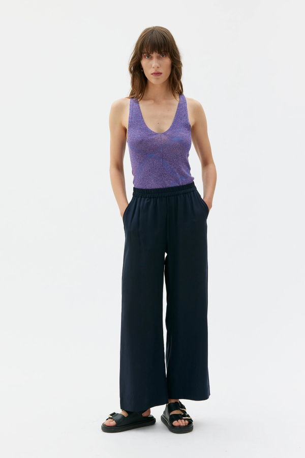 maska.se Thea Flowy Tencel Trousers - Navy