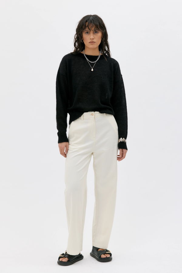 MASKA Yara Light Silk Mohair Sweater - Black