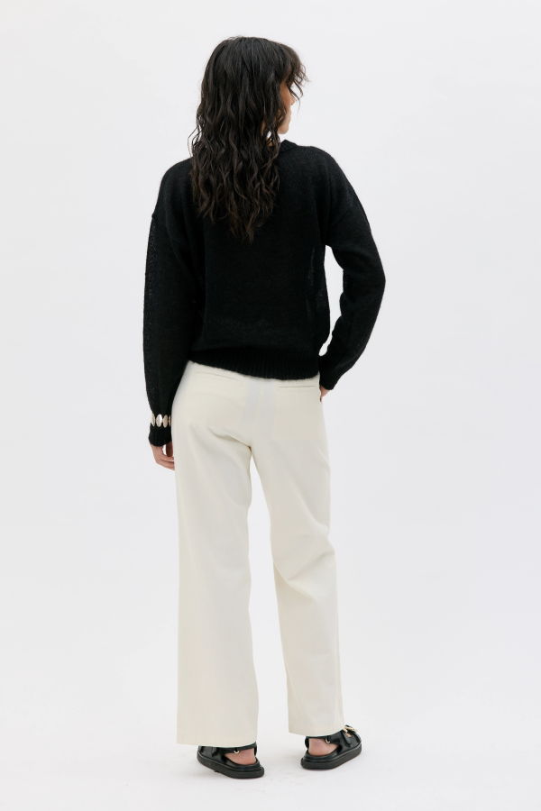 MASKA Yara Light Silk Mohair Sweater - Black