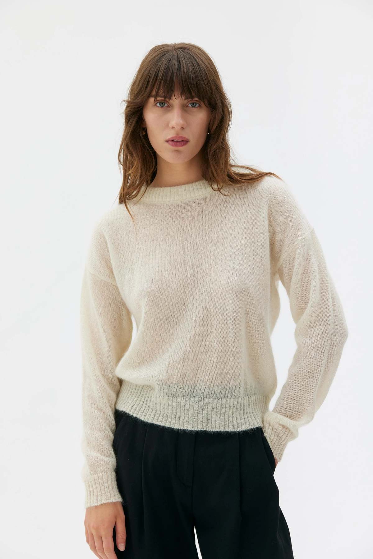 maska.se Yara Light Silk Mohair Sweater - White - Image 2 of 4
