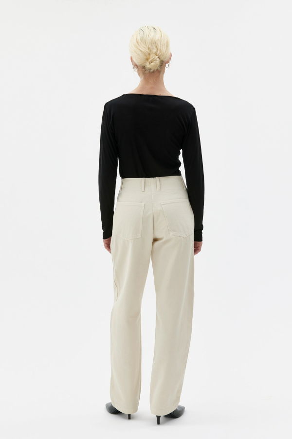 maska.se Zelda Organic Cotton Twill Straight Leg Trousers