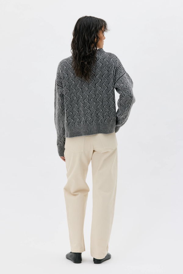 maska.se Zoya Bicolour Lambswool Sweater - Black