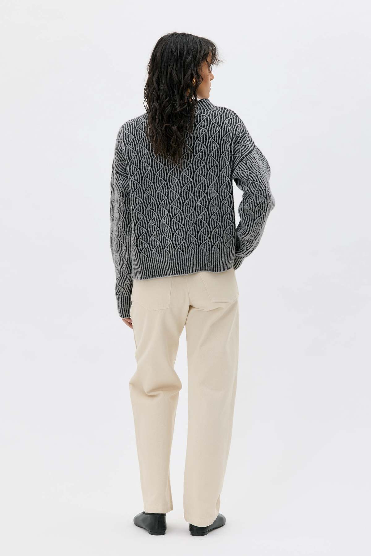 maska.se Zoya Bicolour Lambswool Sweater - Black - Image 2 of 4