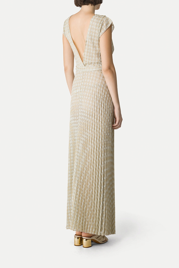 pleated lurex midi dress by forte forte Forte Forte Pleated Laminated Tulle Kaftan Dress In Gold
