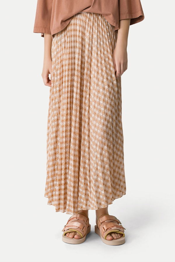 Forte Forte Diamond Jersey Pleated Skirt - Alba