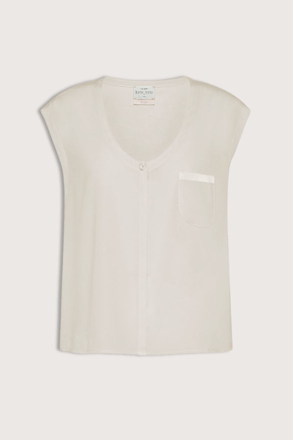 Forte Forte Matte Stretch Silk Top - Yogurt