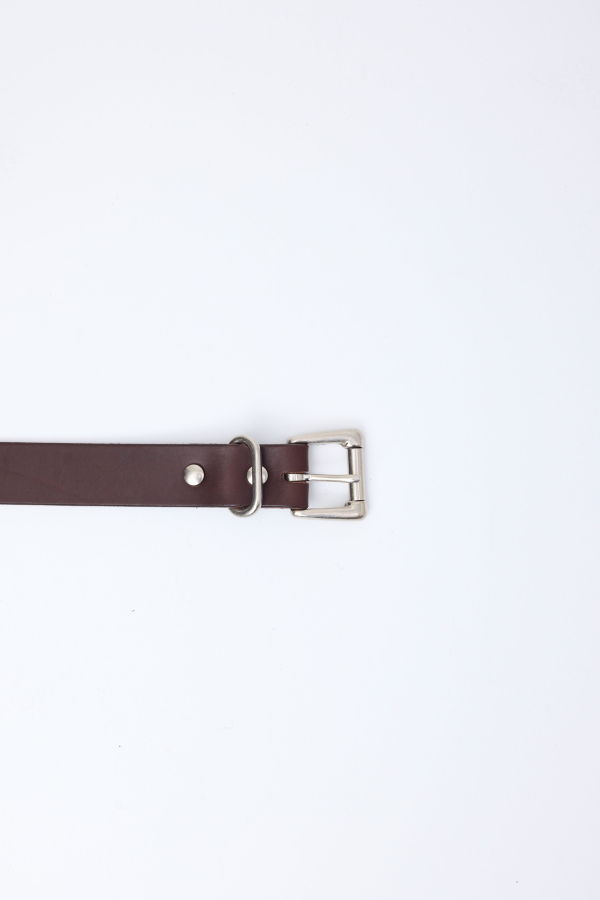 Yoko Sakamoto Standard Belt Wide Brown Silver Belt