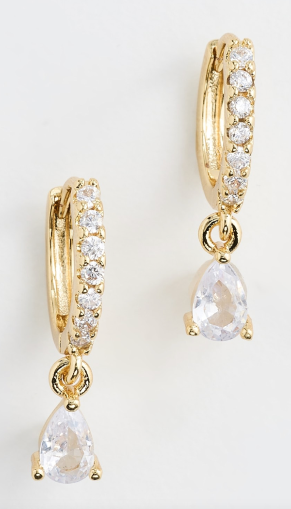 Alexa Leigh Teardrop Pave Huggie Earrings