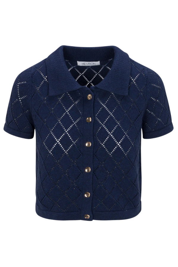 Hevron Arlet Top - Navy