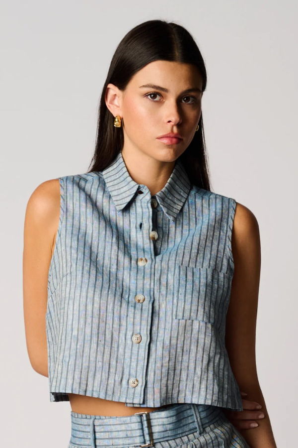 Hevron Katja Top - Blue Stripe