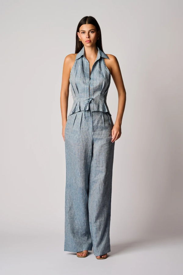 Hevron Sloan Vest - Blue Stripe