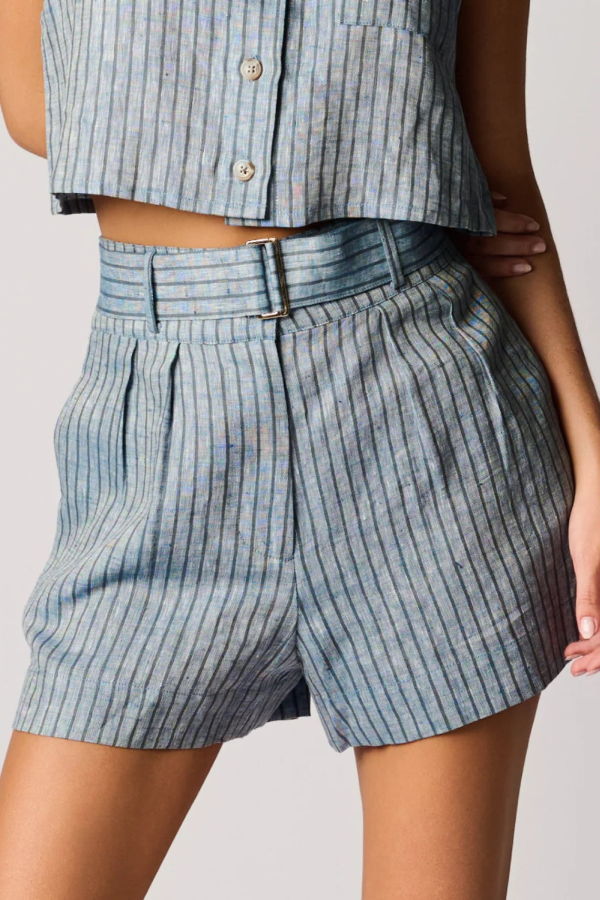 Hevron Zinna Shorts - Blue Stripe