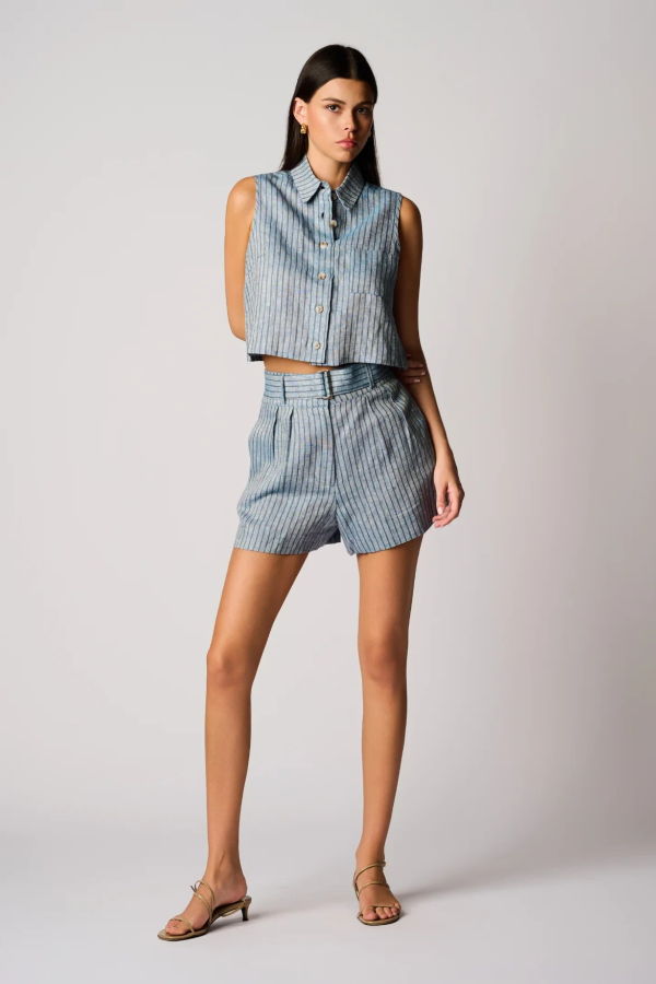 Hevron Zinna Shorts - Blue Stripe