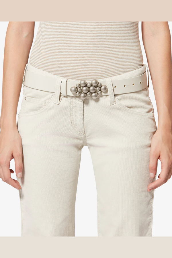 Isabel Marant Vickia Belt - Chalk/Silver