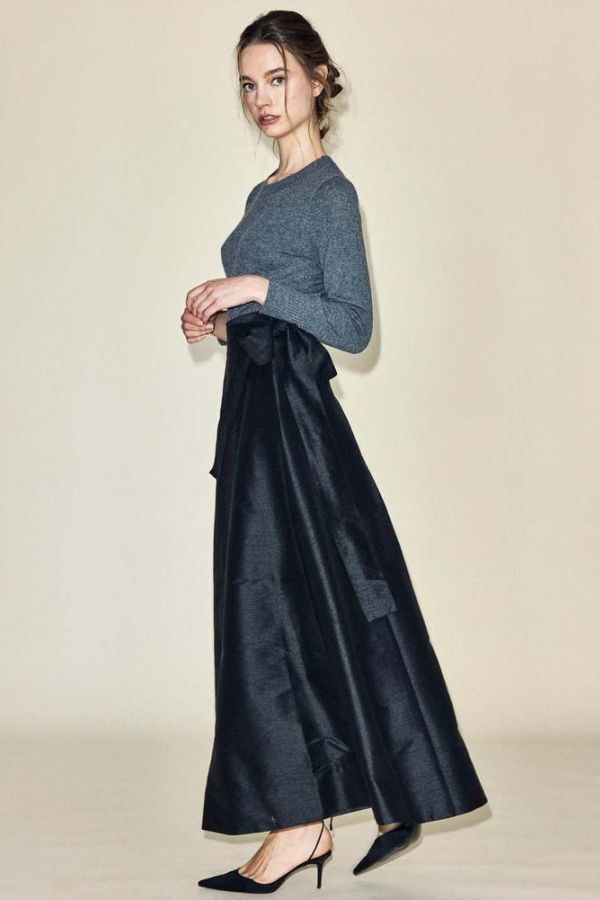 Louise Helena Midi Wrap Skirt - Black