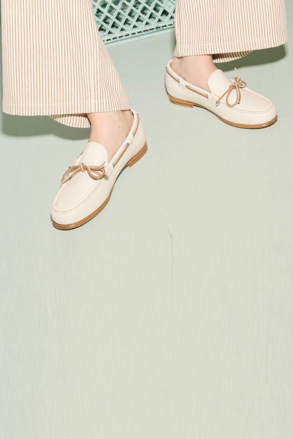 Freda Salvador Morgan Boat Shoe - Bone Calf
