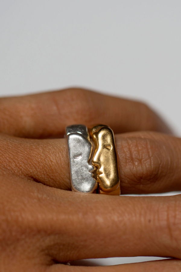Oxbow Kiss Rings - Sterling Silver/Gold