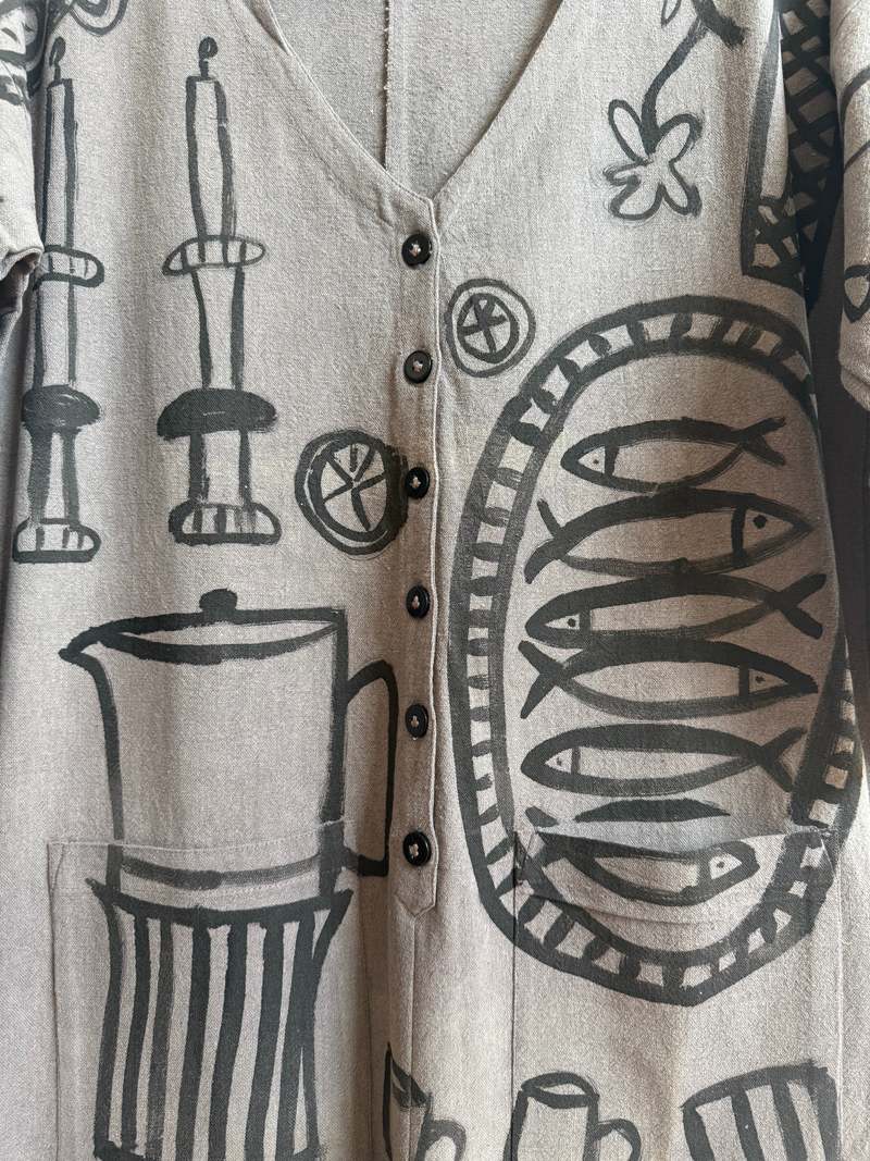 Happy French Gang #103 Hand-Painted Jumpsuit - Le Repas